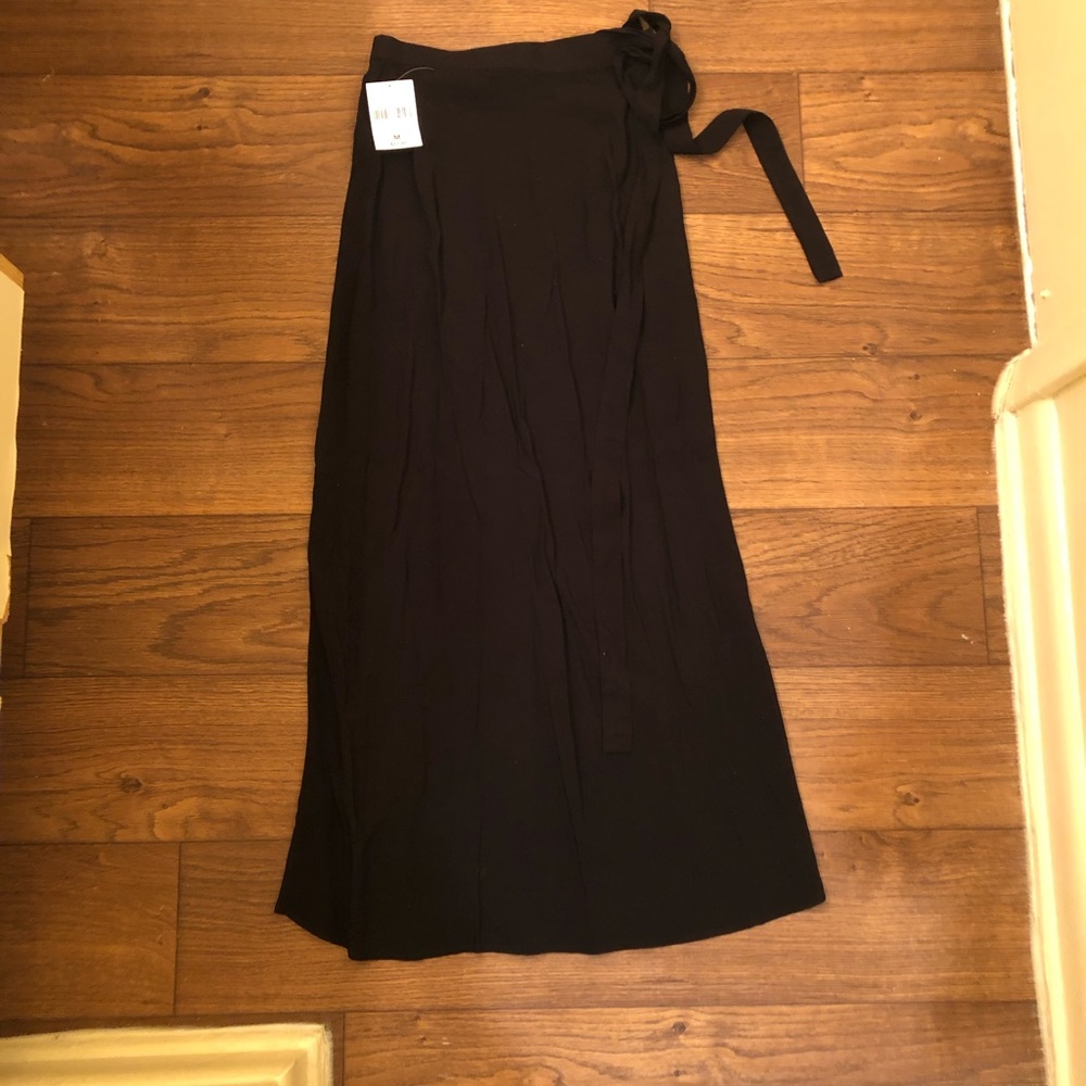 Forever 21 Black wrap midi skirt